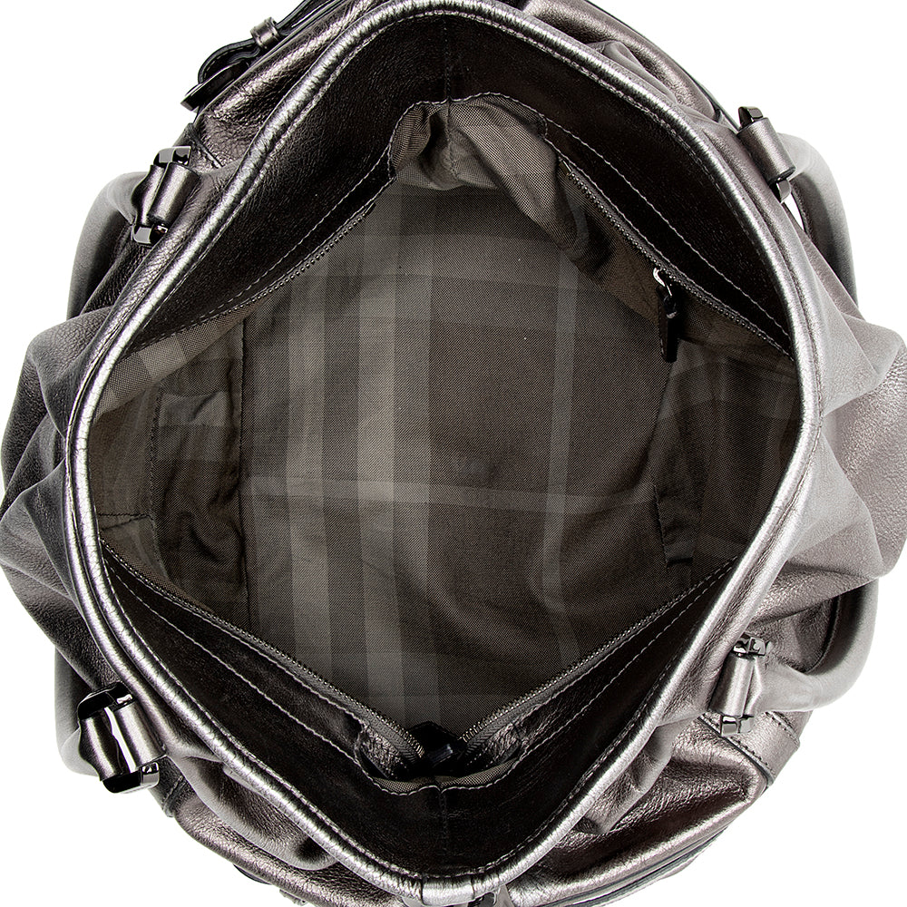 Burberry Metallic Leather Large Satchel (SHF-14682)