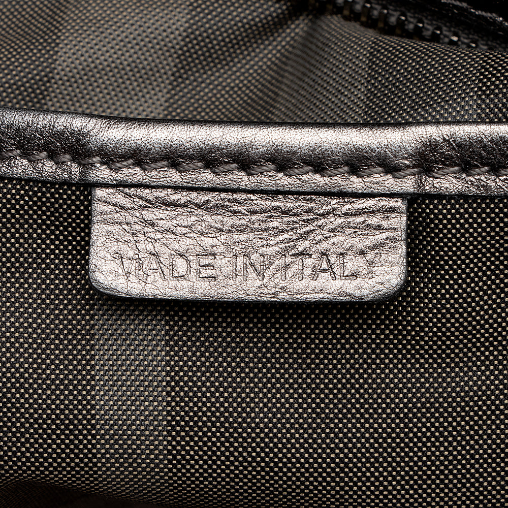 Burberry Metallic Leather Large Satchel (SHF-14682)