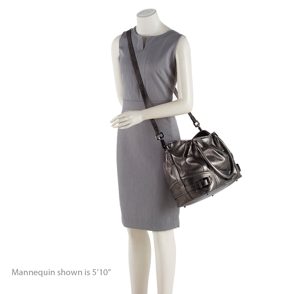 Burberry Metallic Leather Large Satchel (SHF-14682)