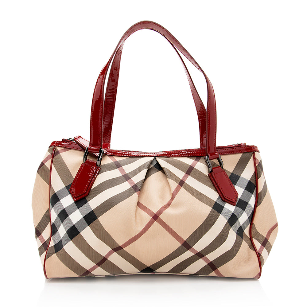 Burberry Nova Check Double Zip Tote (SHF-19266)
