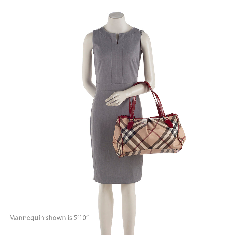 Burberry Nova Check Double Zip Tote (SHF-19266)