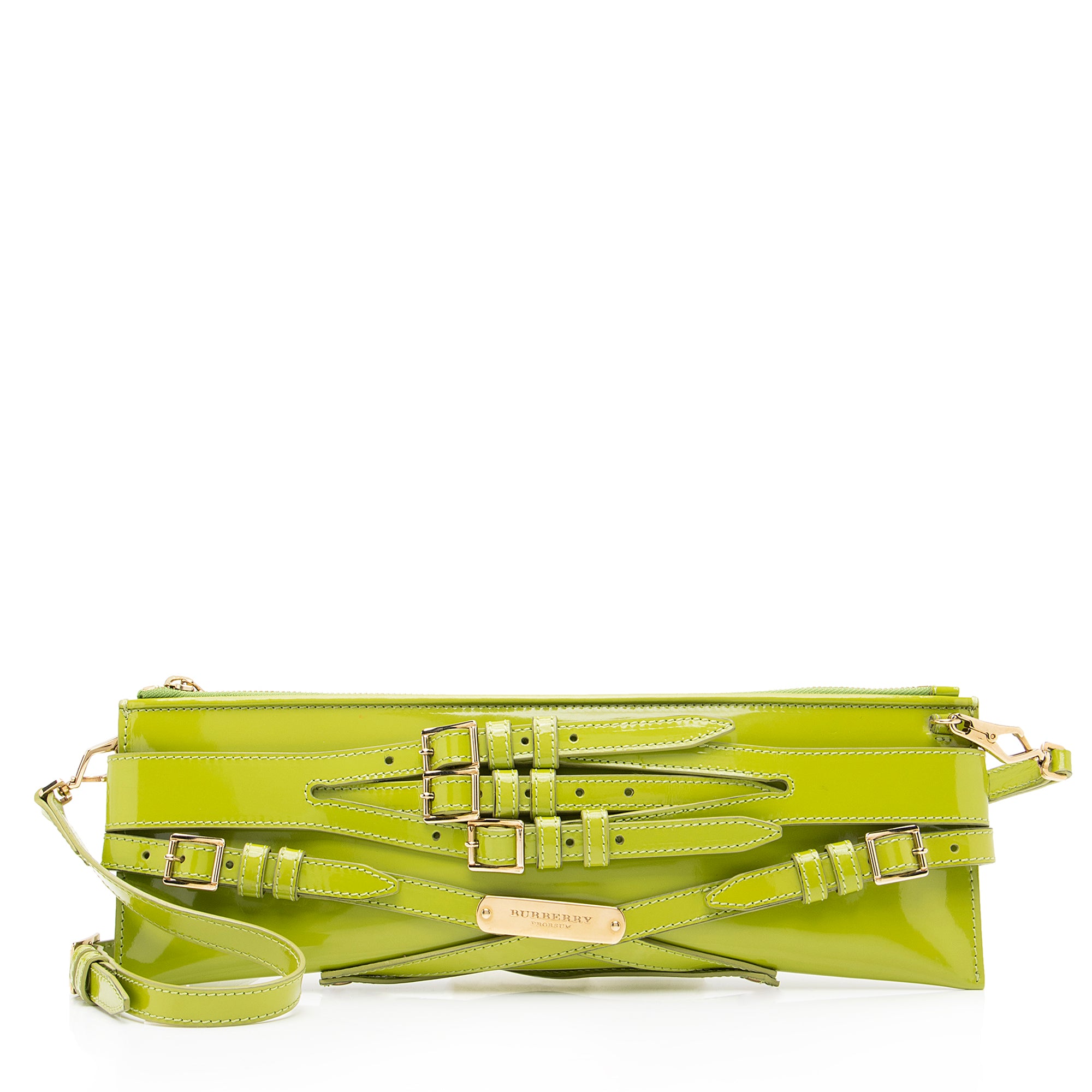 Burberry Patent Leather Parmoor Prorsum Clutch (SHF-23381)