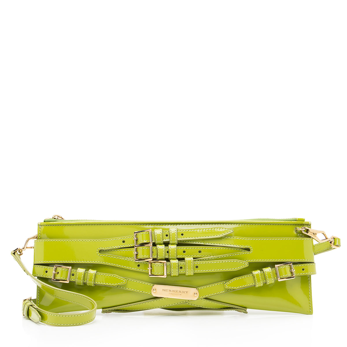 Burberry Patent Leather Parmoor Prorsum Clutch (SHF-23381)