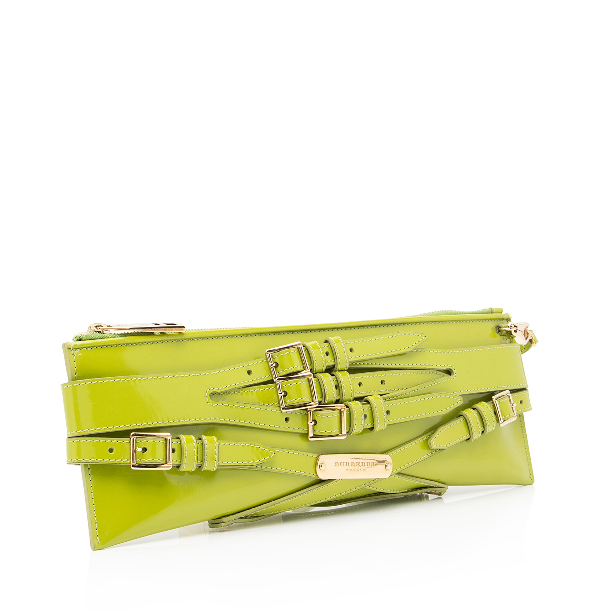 Burberry Patent Leather Parmoor Prorsum Clutch (SHF-23381)