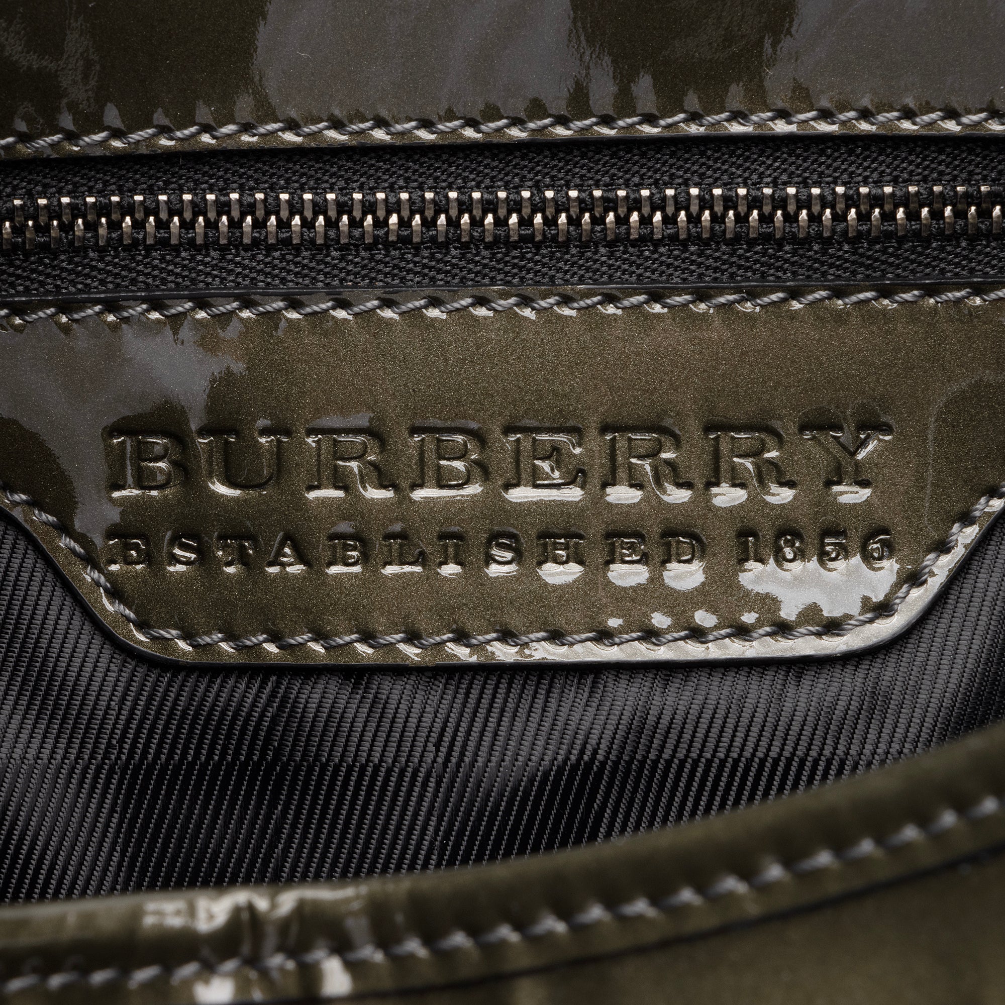 Burberry Patent Leather Studded Brook Hobo (SHF-23635)