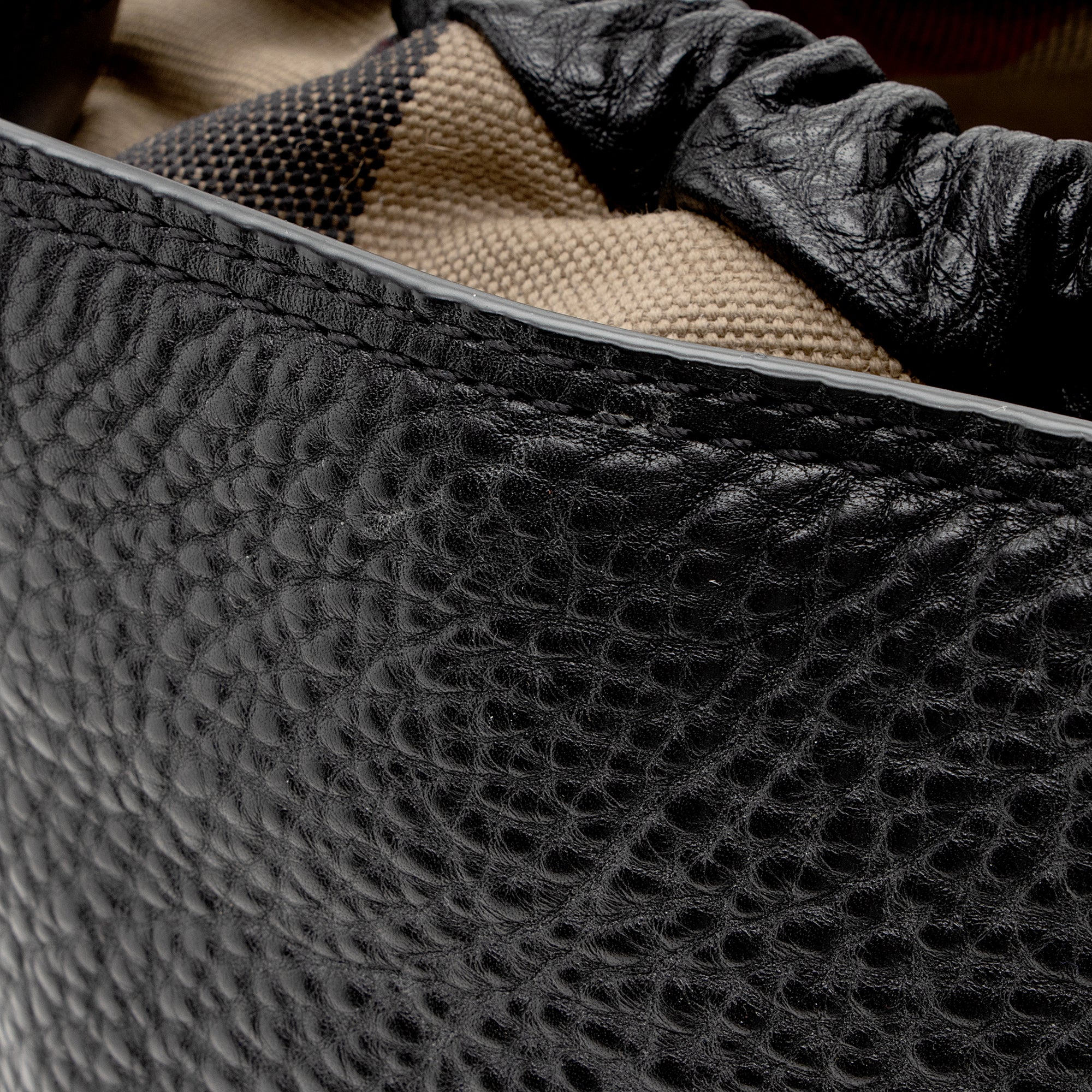 Burberry Pebbled Leather House Check Ashby Medium Hobo (SHF-22726)