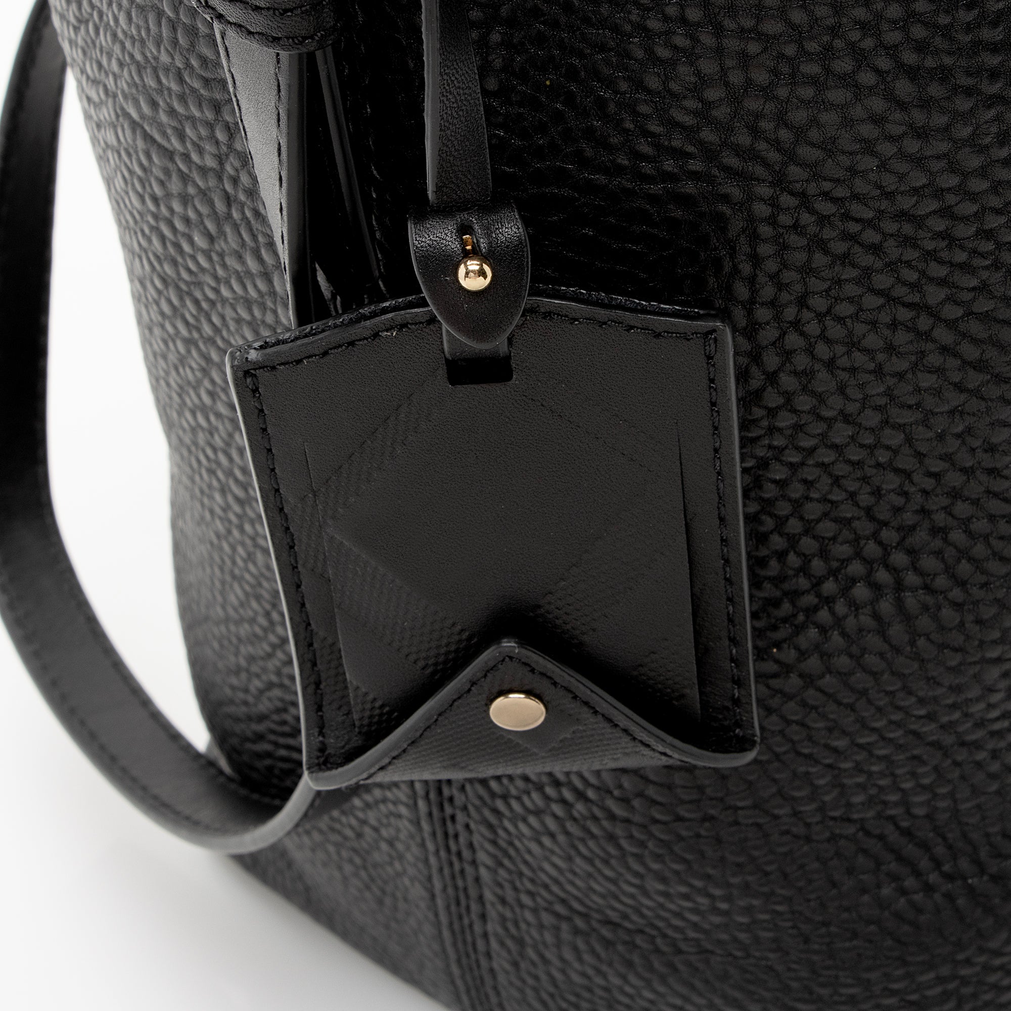 Burberry Pebbled Leather House Check Ashby Medium Hobo (SHF-22726)