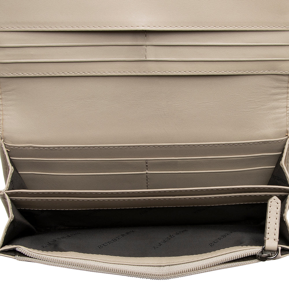 Burberry Smoked Check Continental Wallet (SHF-17591)