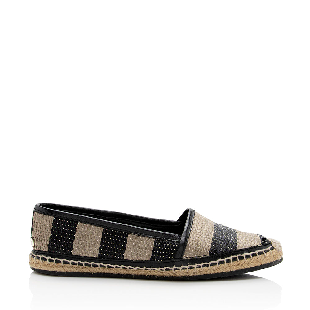 Burberry Striped Raffia Espadrilles - Size 7 / 37 (SHF-18733) display picture 2
