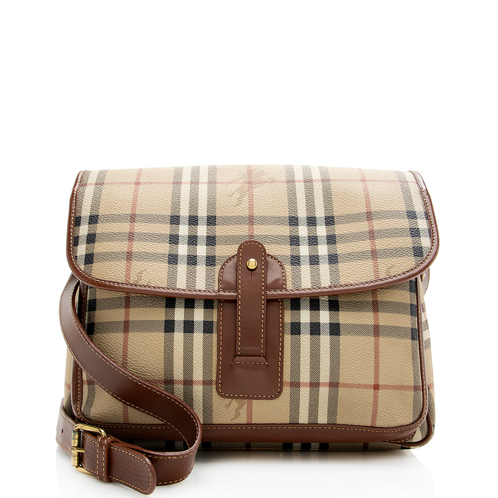 Burberry Vintage Haymarket Check Messenger Bag FINAL SALE (SHF-18443)
