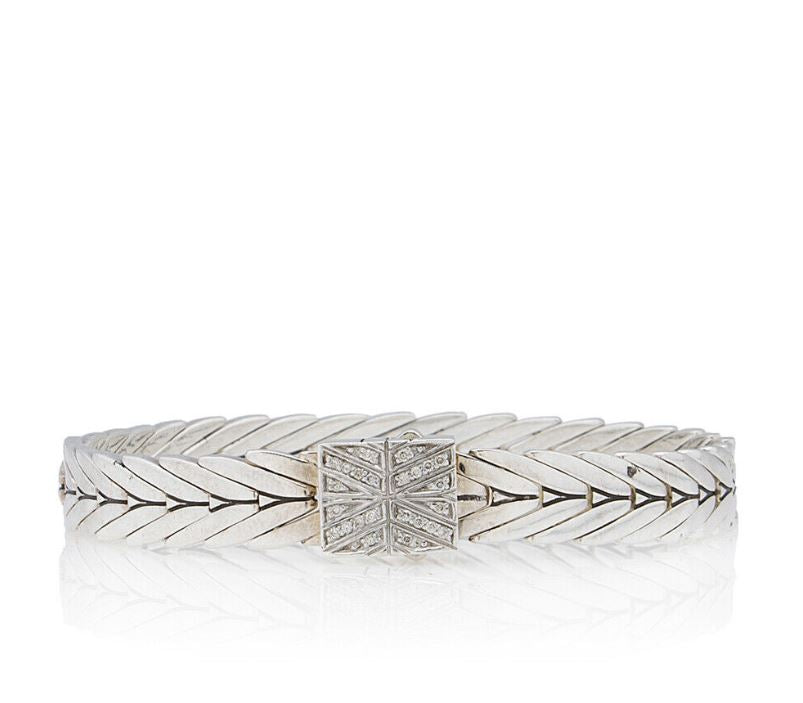 John Hardy Sterling Silver & Diamond Modern Chain Bracelet (SHF-18219)