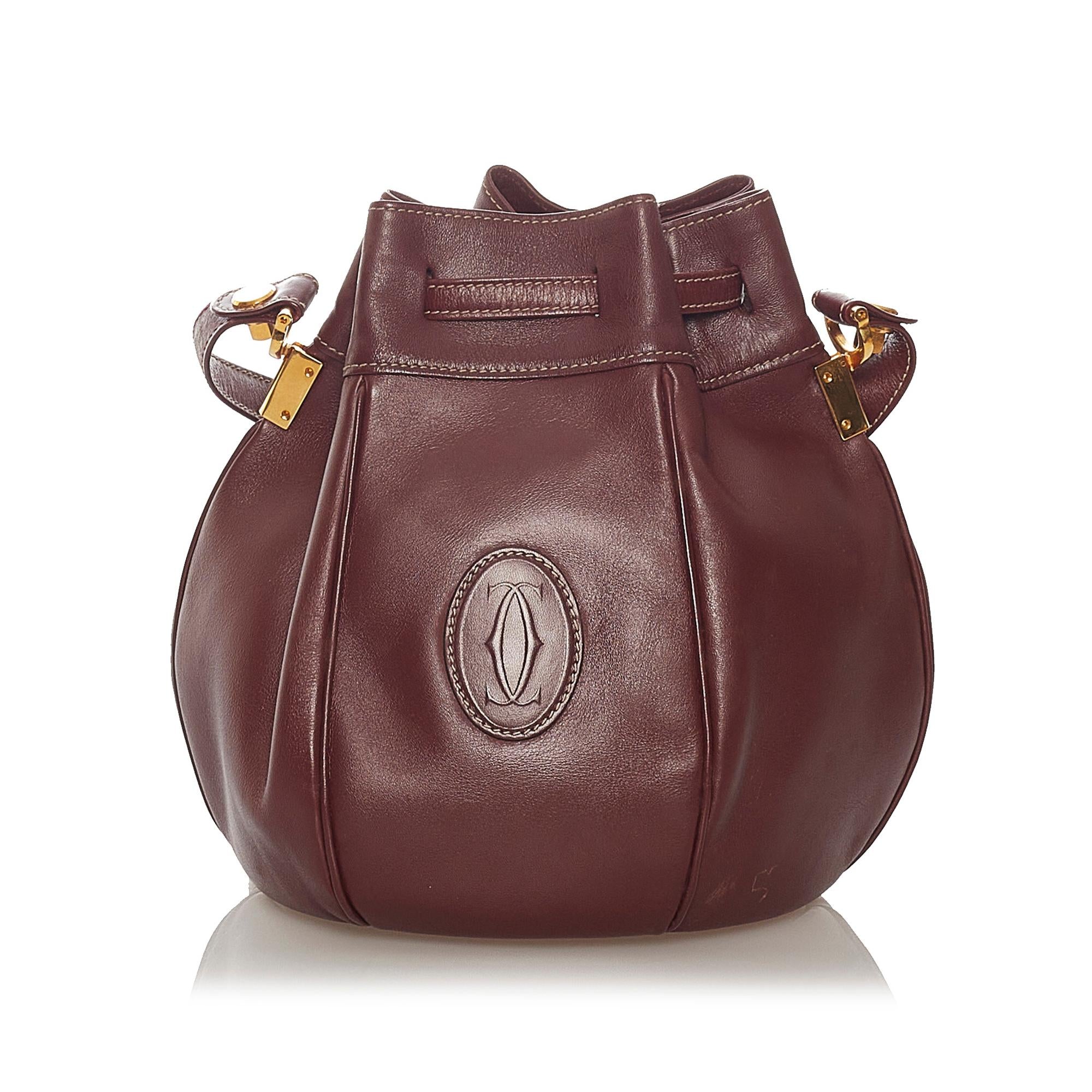 Cartier Must de Cartier Leather Bucket Bag (SHG-27378)