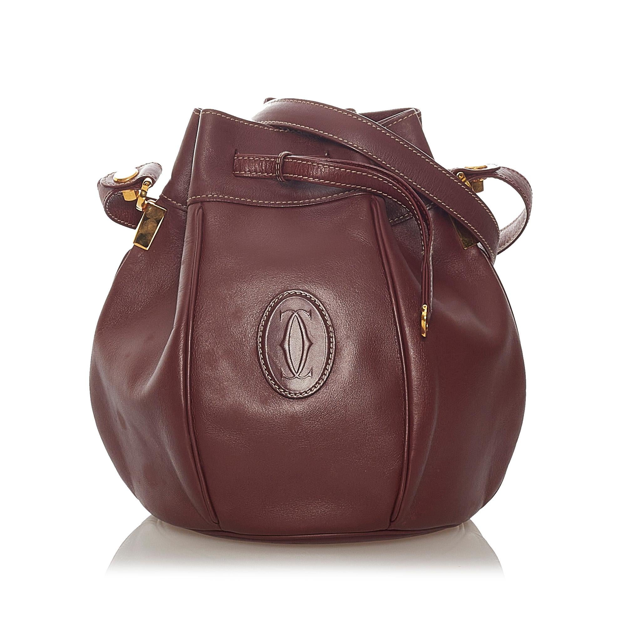 Cartier Must de Cartier Leather Bucket Bag (SHG-27378)
