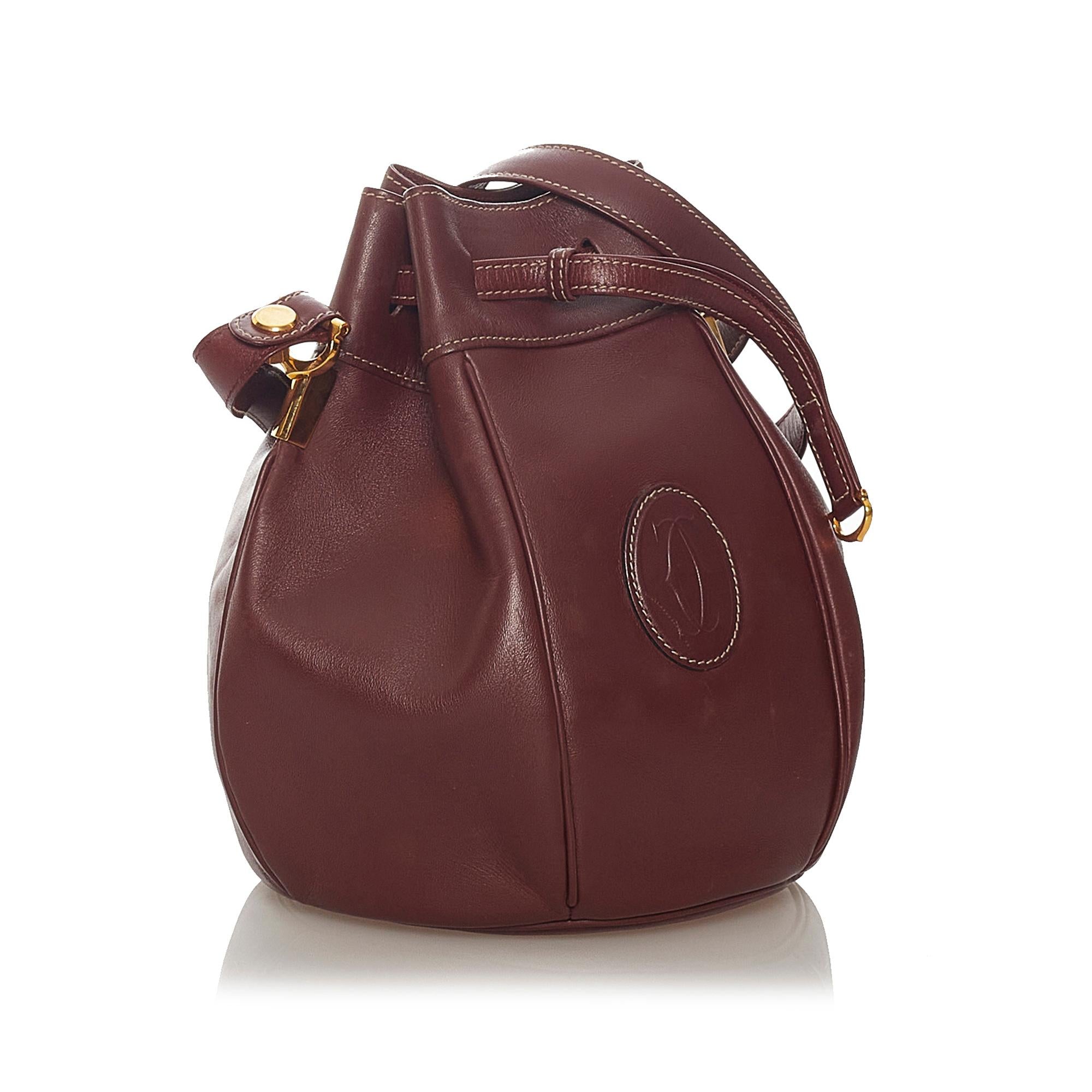 Cartier Must de Cartier Leather Bucket Bag (SHG-27378)
