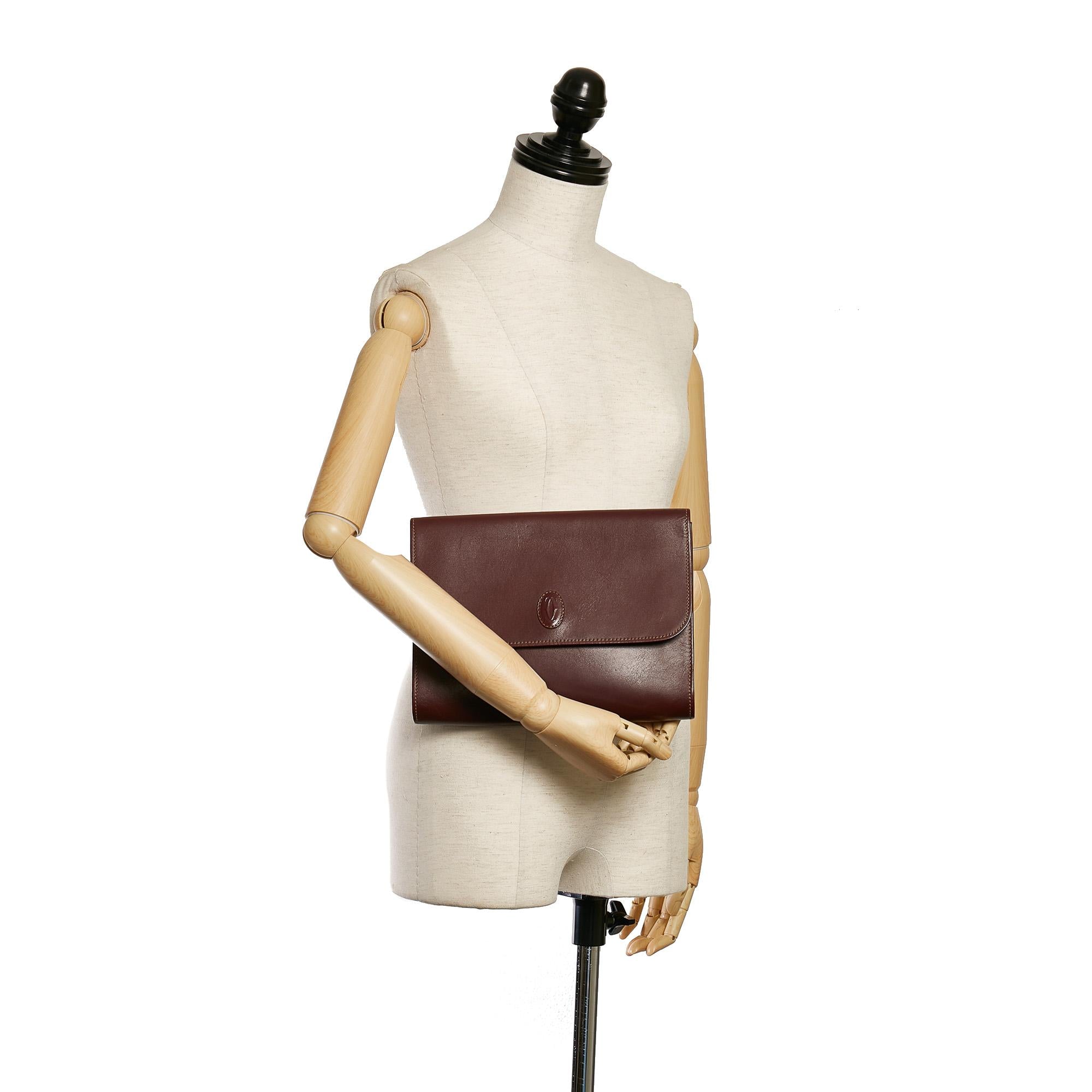 Cartier Must de Cartier Leather Clutch Bag (SHG-31257)