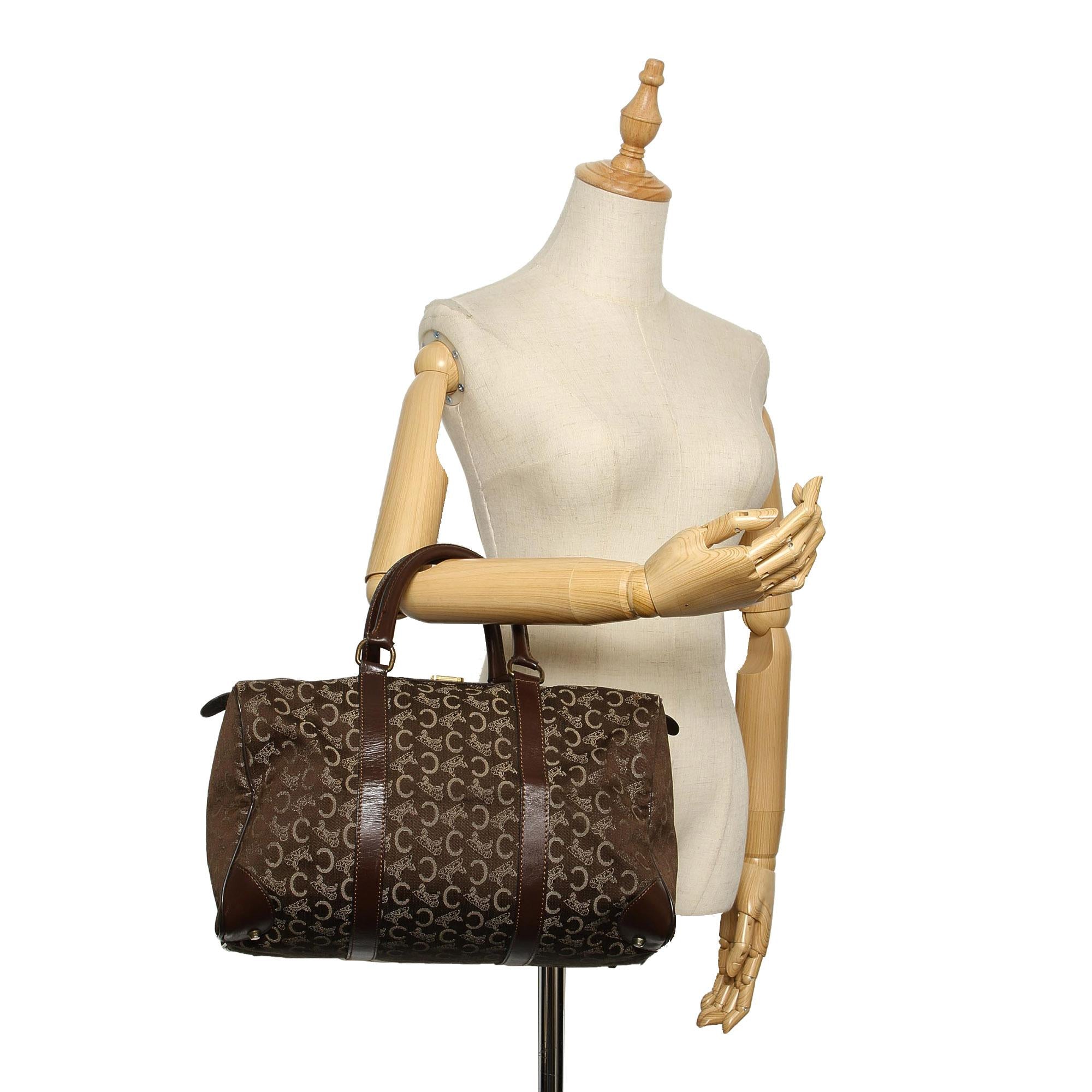 Celine C Macadam Canvas Boston Bag (SHG-24381)