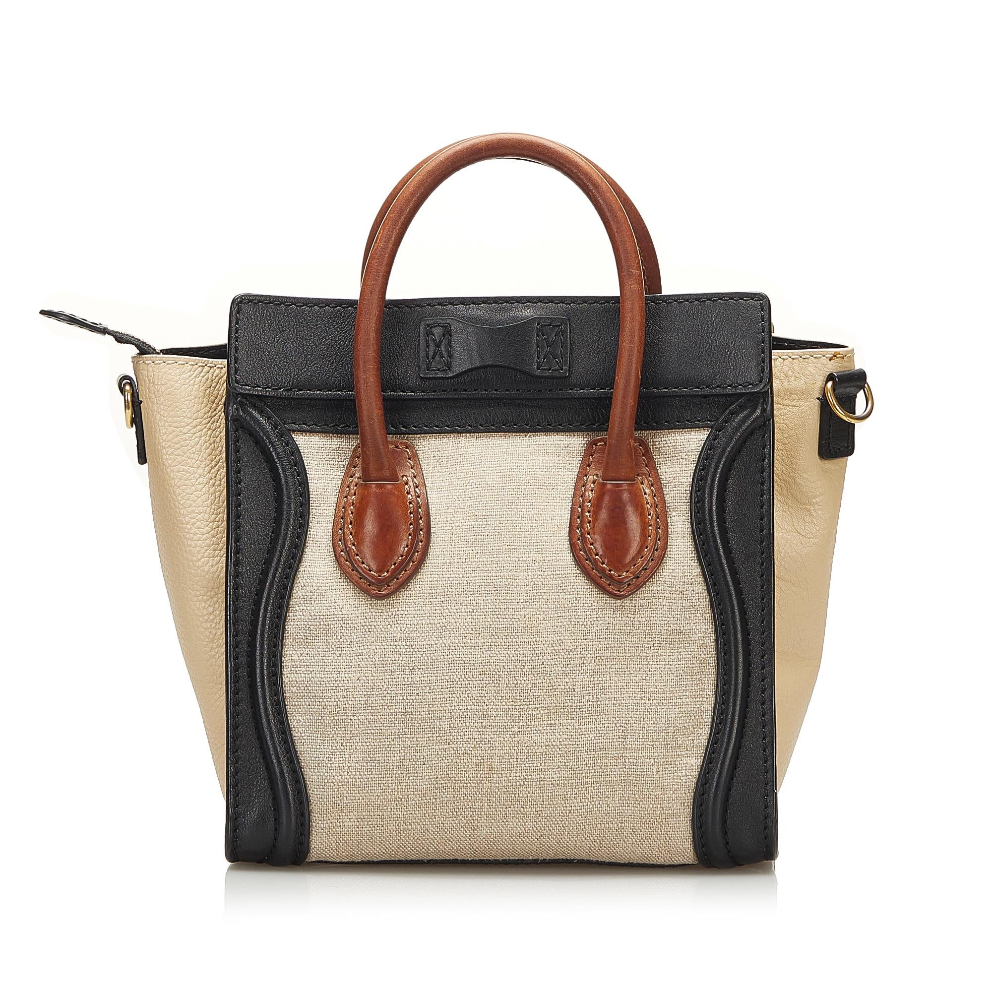 Celine Luggage Tote Tricolor Satchel (SHG-36810)