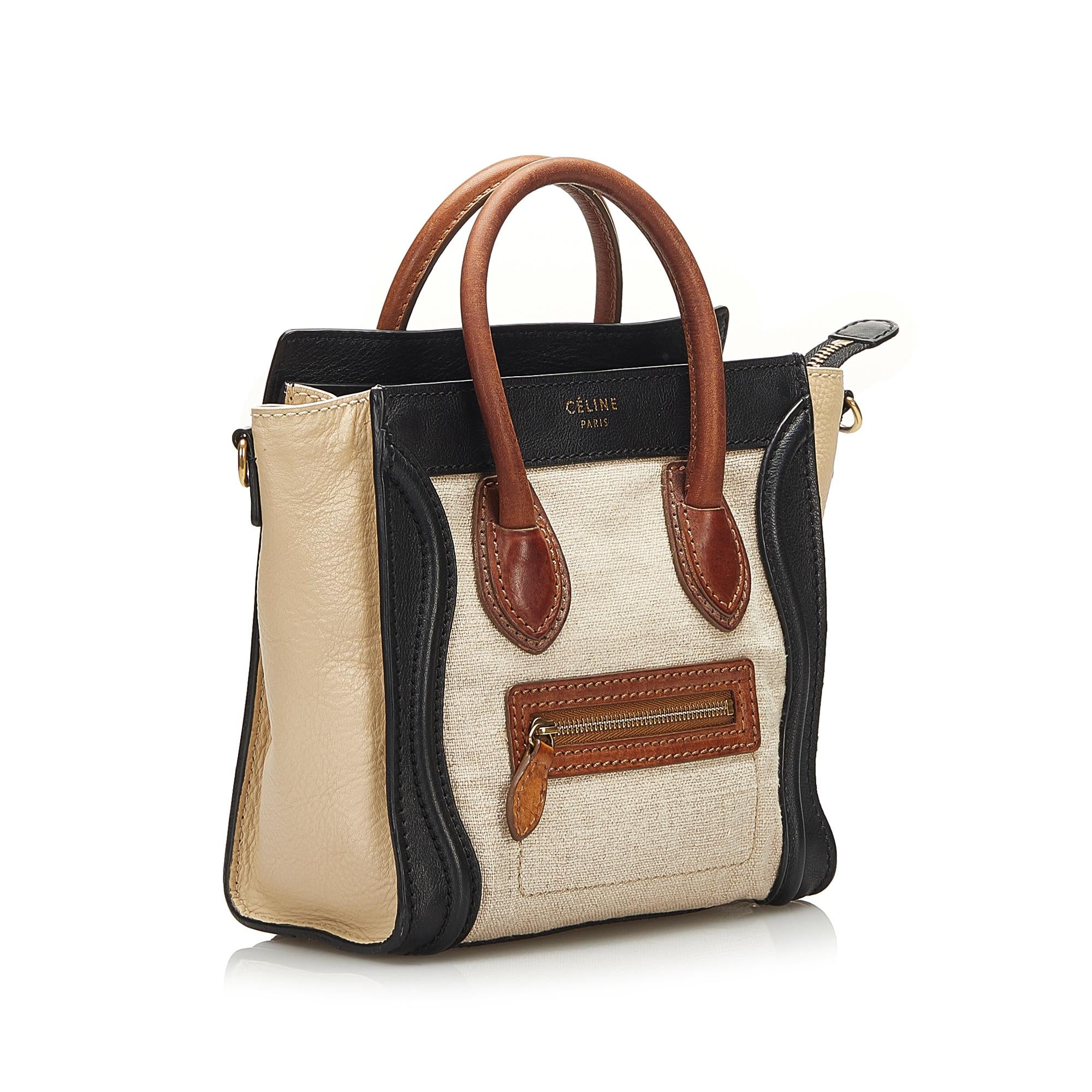 Celine Luggage Tote Tricolor Satchel (SHG-36810)