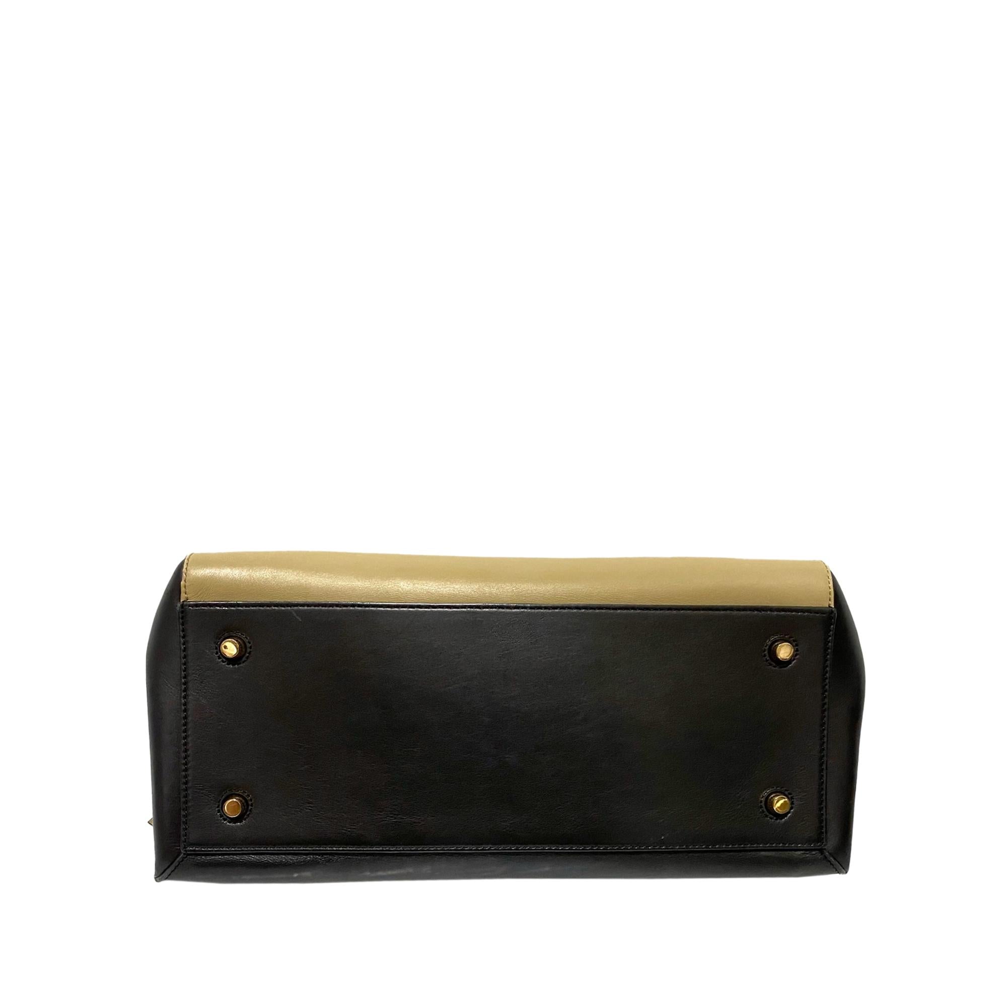 Celine Medium Edge Bicolor Leather Handbag (SHG-36189)