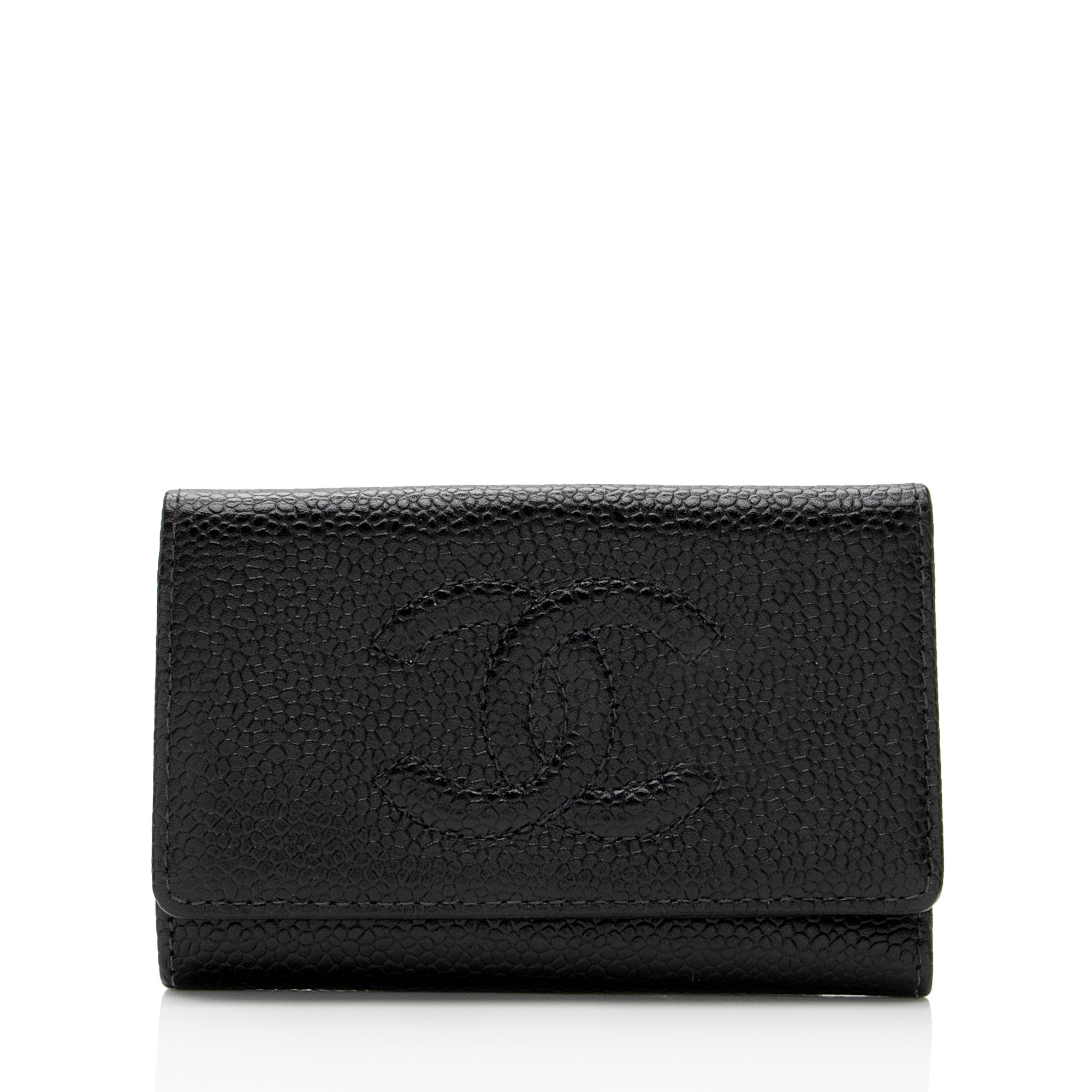Chanel Caviar Leather Timeless CC 6 Key Holder (SHF-Fyokbl)