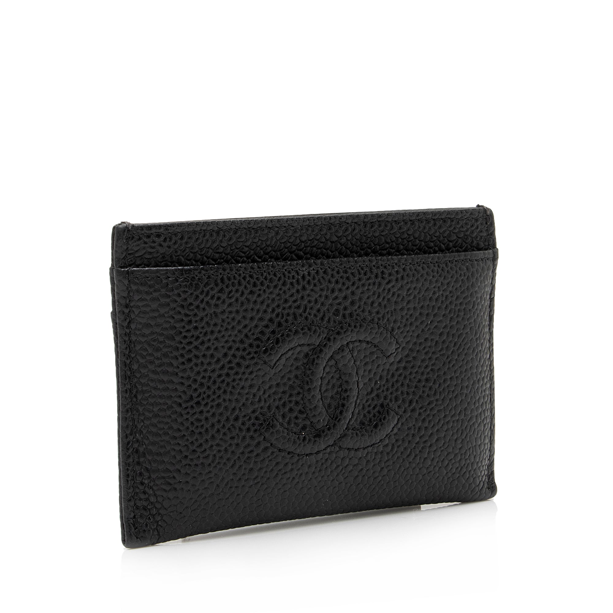 Chanel Caviar Leather Timeless CC Card Holder (SHF-RcPyJg)