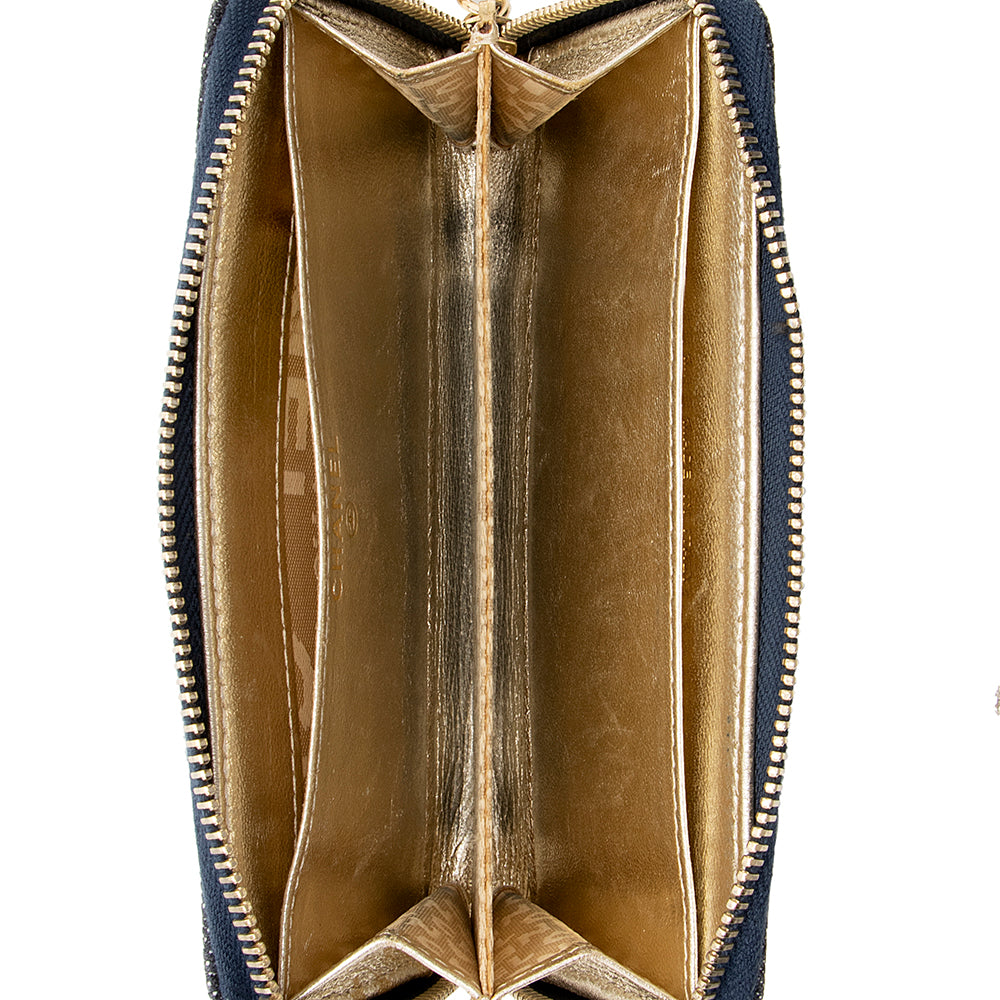 Chanel Denim CC Zip Around Wallet (SHF-16443)