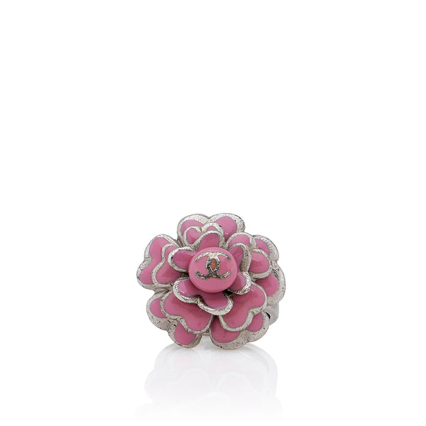 Chanel Enamel Camellia Ring - Size 6 (SHF-18229)
