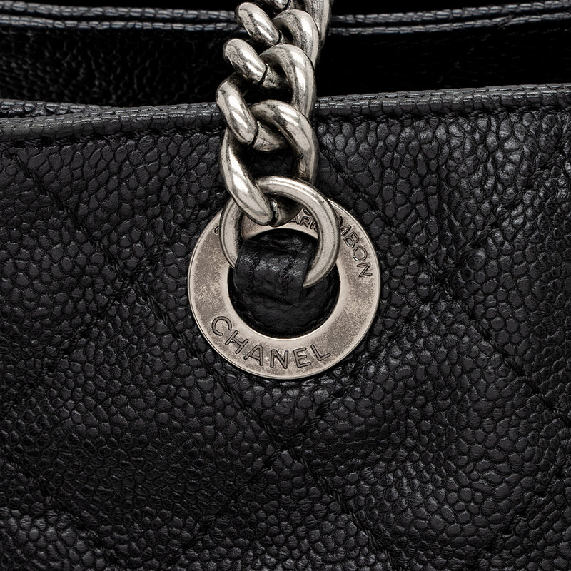 Chanel Grained Calfskin Chain Pocket Small Tote (SHF-16254)