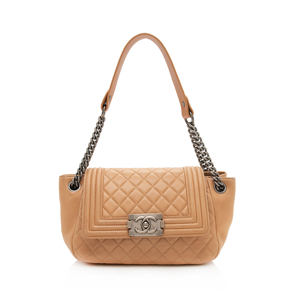 Chanel Lambskin Accordion Boy Chain Shoulder Bag (SHF-11685)