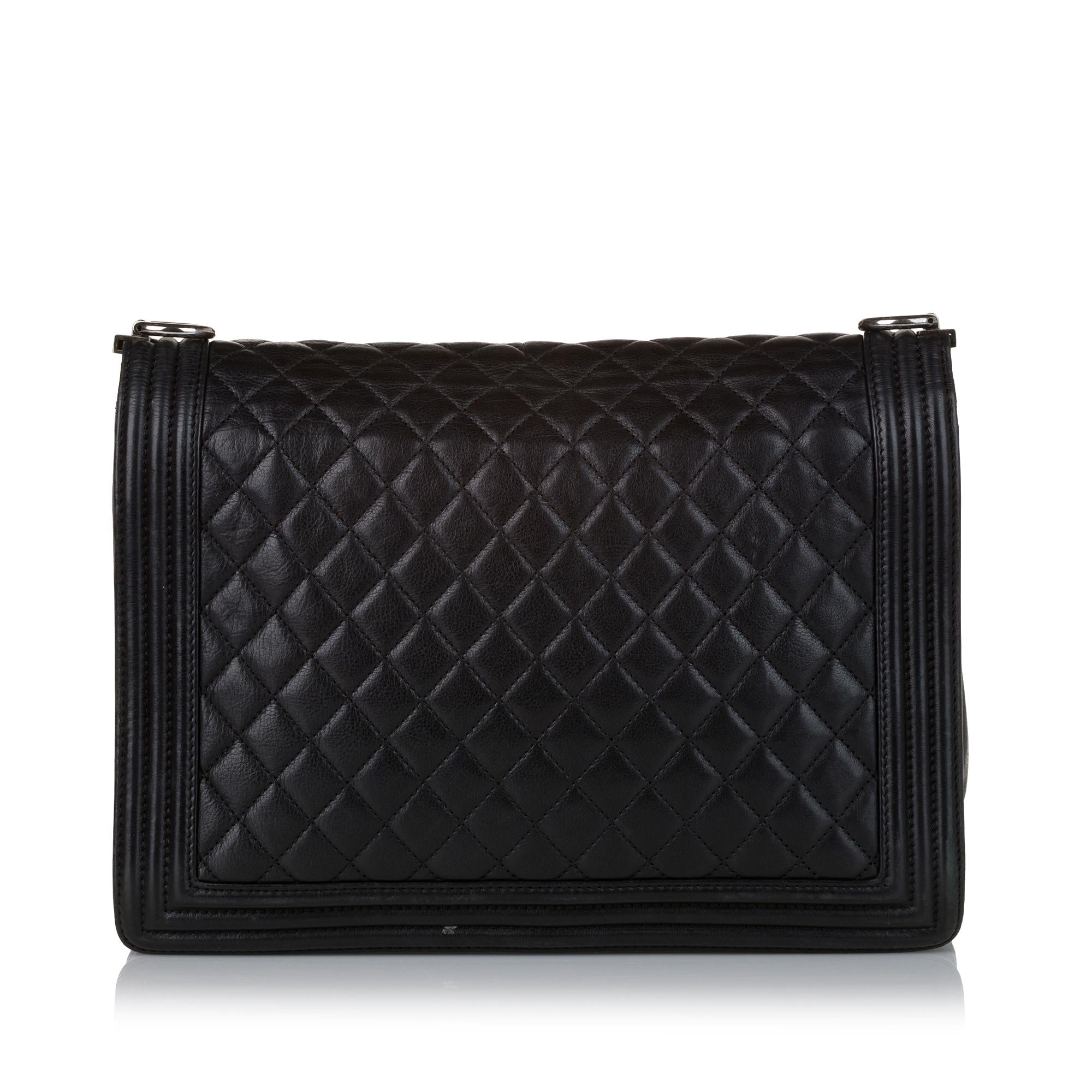 Chanel Large Boy Lambskin Leather Flap Bag (SHG-36631)