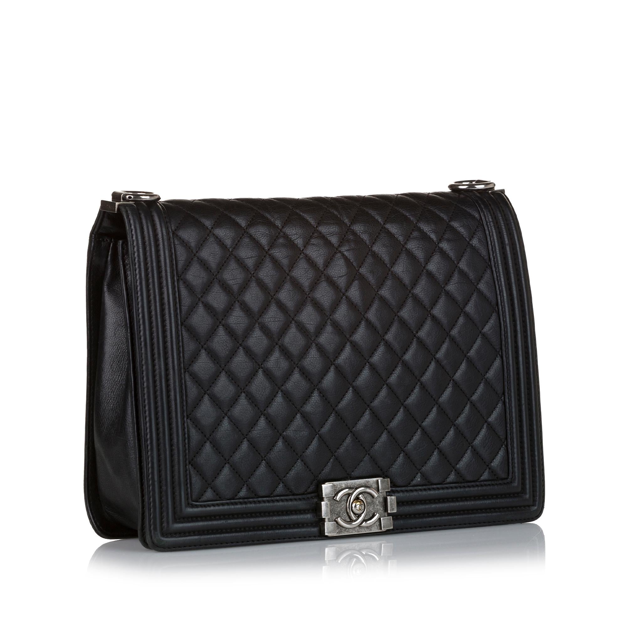 Chanel Large Boy Lambskin Leather Flap Bag (SHG-36631)