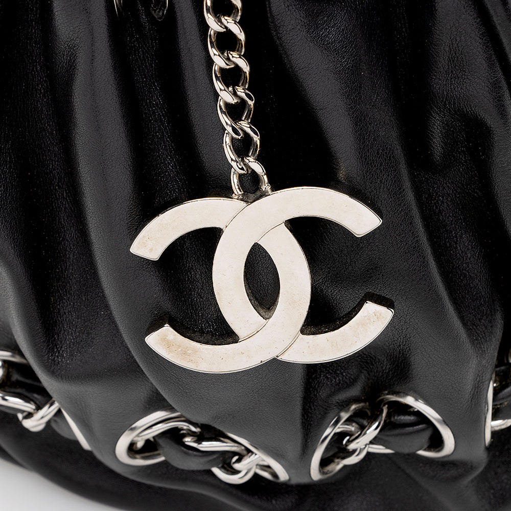 Chanel Leather Diagonal CC Ligne Accordion Satchel (SHF-17562)