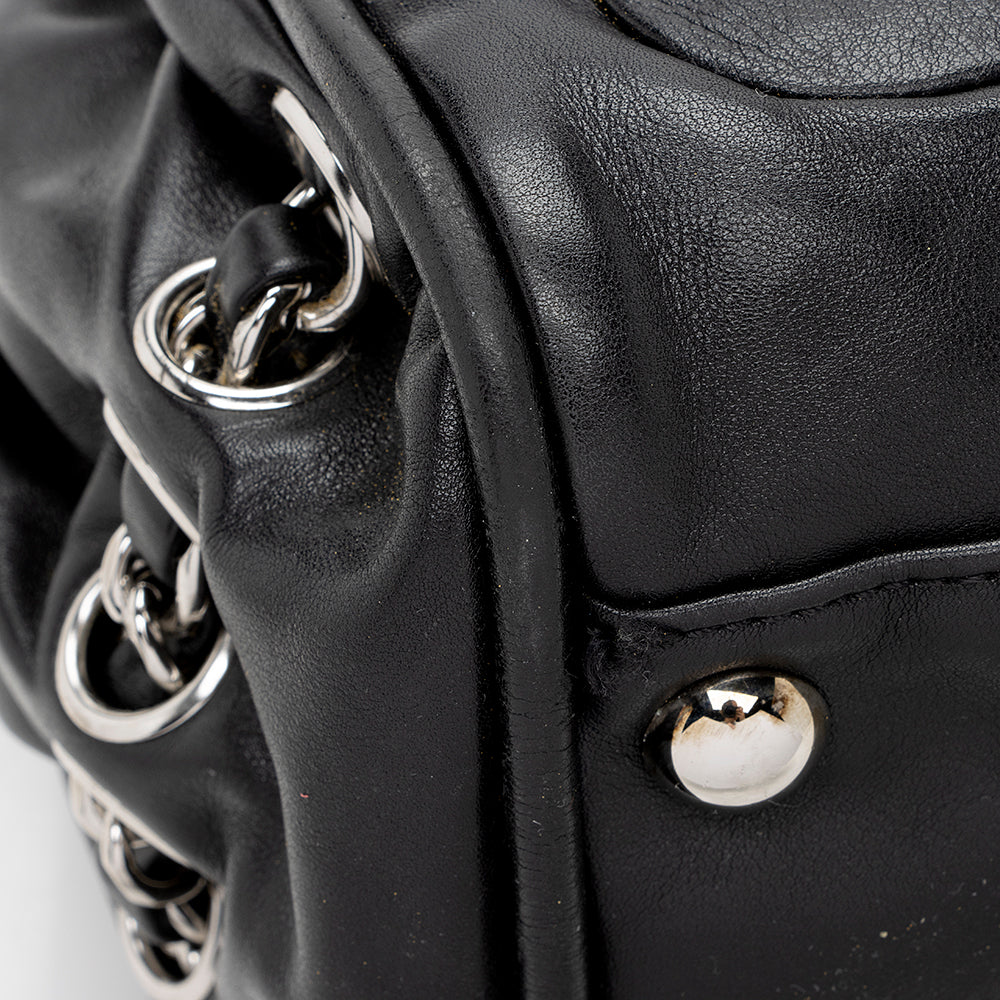 Chanel Leather Diagonal CC Ligne Accordion Satchel (SHF-17562)