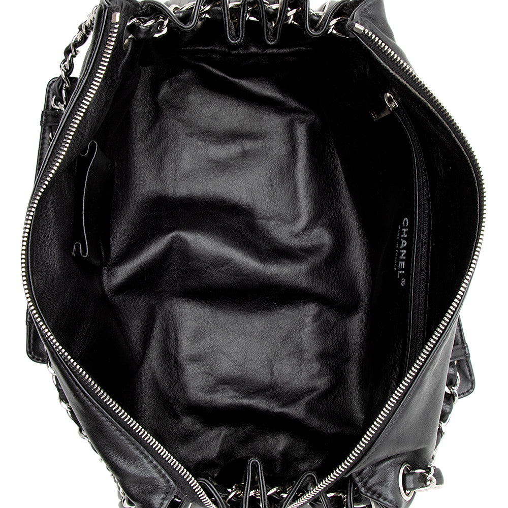 Chanel Leather Diagonal CC Ligne Accordion Satchel (SHF-17562)