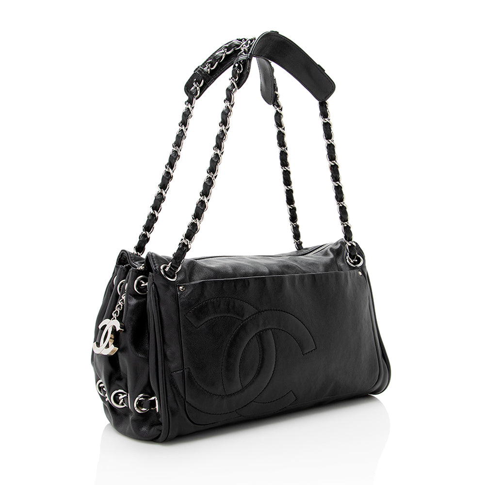 Chanel Leather Diagonal CC Ligne Accordion Satchel (SHF-17562)