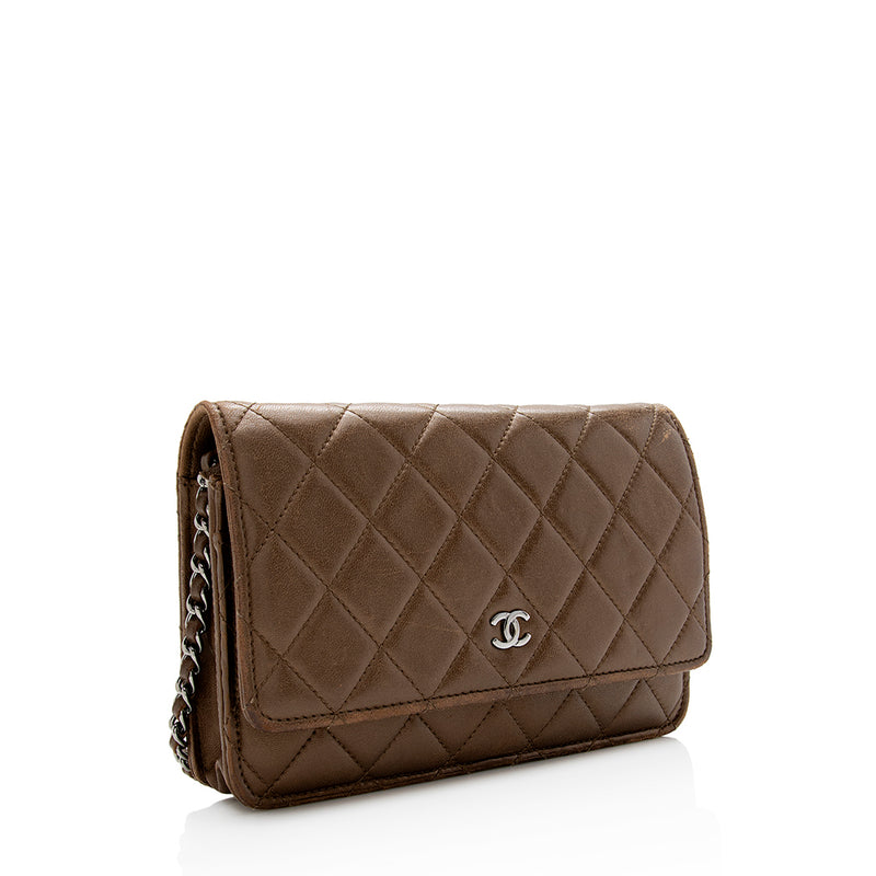 Chanel Metallic Lambskin Classic Wallet on Chain Bag (SHF-16324)