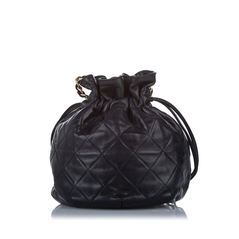 Chanel Mini Classic Lambskin Leather Bucket Bag (SHG-23935)