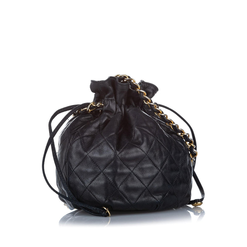 Chanel Mini Classic Lambskin Leather Bucket Bag (SHG-23935)