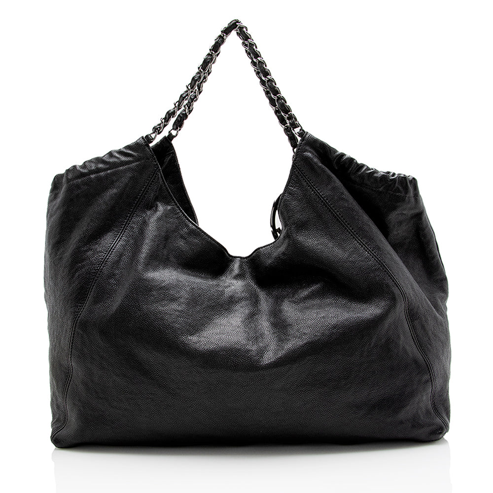 Chanel Quilted Leather CC Charm Hobo (SHF-15325)