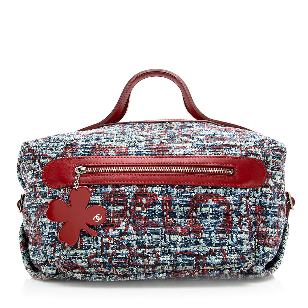 Chanel Tweed Clover Bowler Satchel - FINAL SALE (SHF-18677)