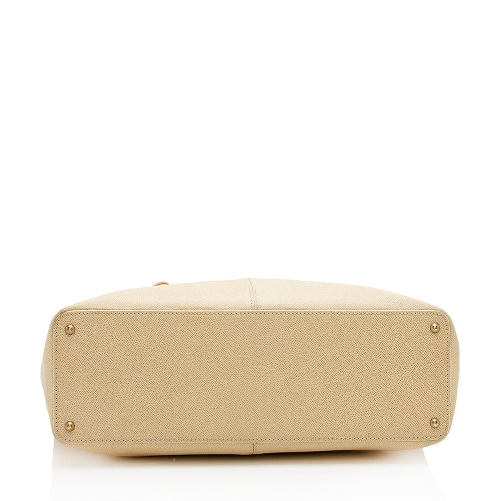 Chanel Vintage Grained Leather Charm Tote (SHF-13103)