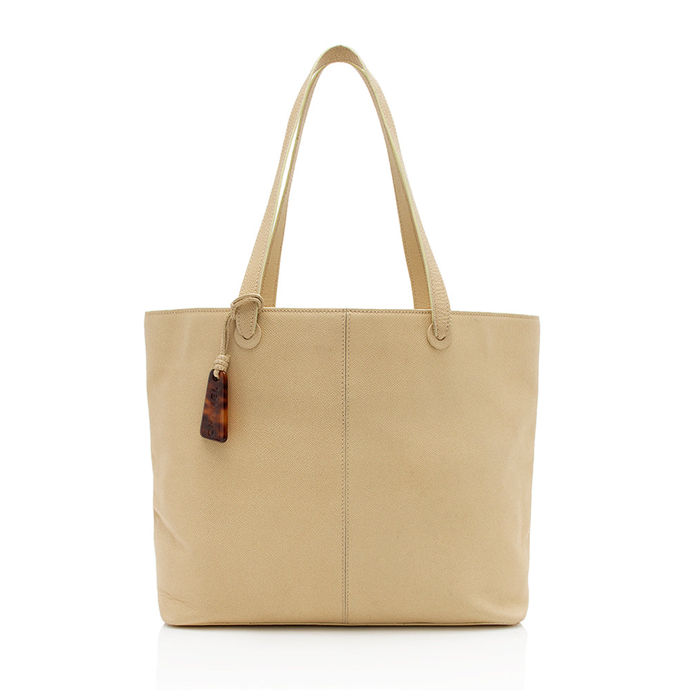 Chanel Vintage Grained Leather Charm Tote (SHF-13103)