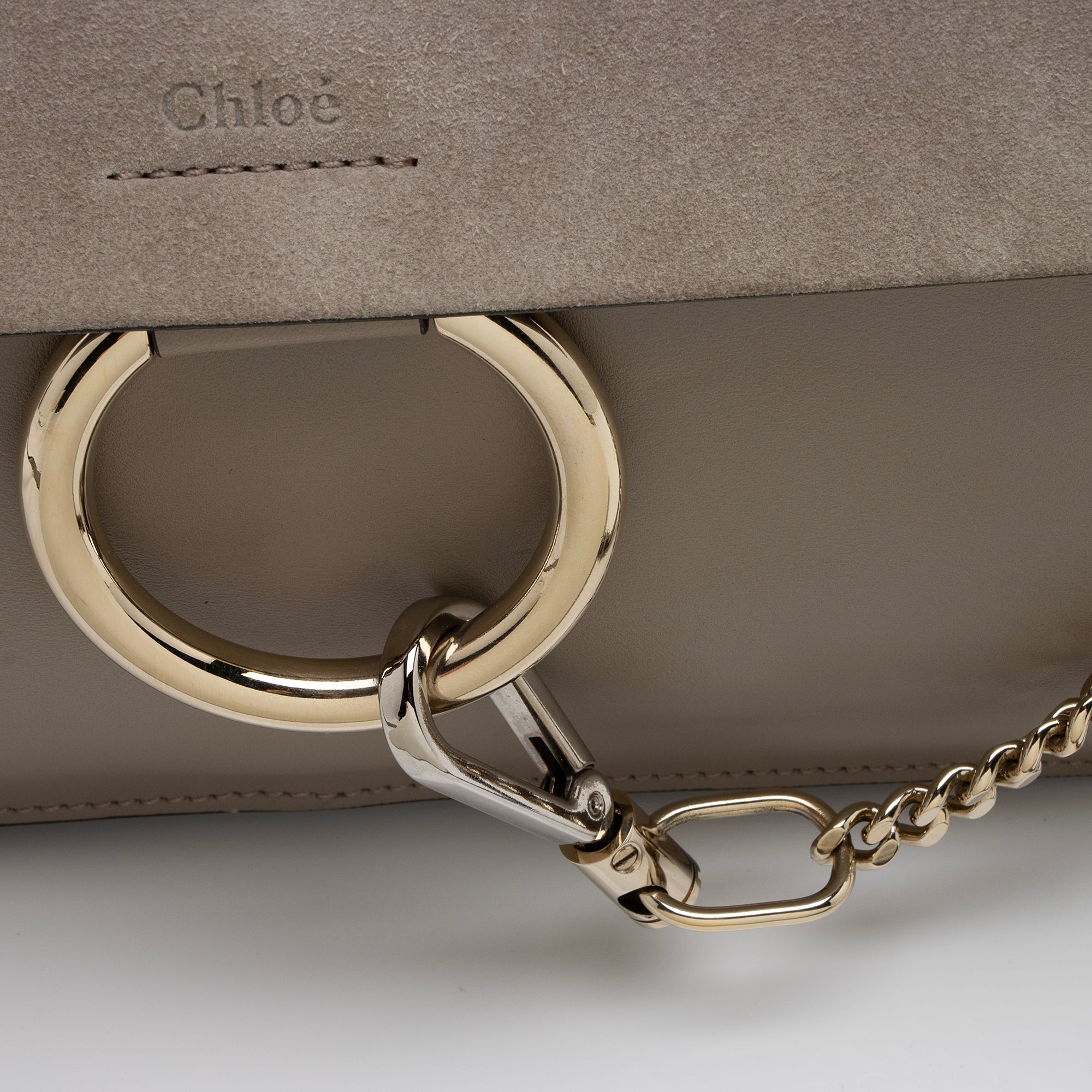 Chloe Calfskin Suede Faye Medium Shoulder Bag (SHF-23060)