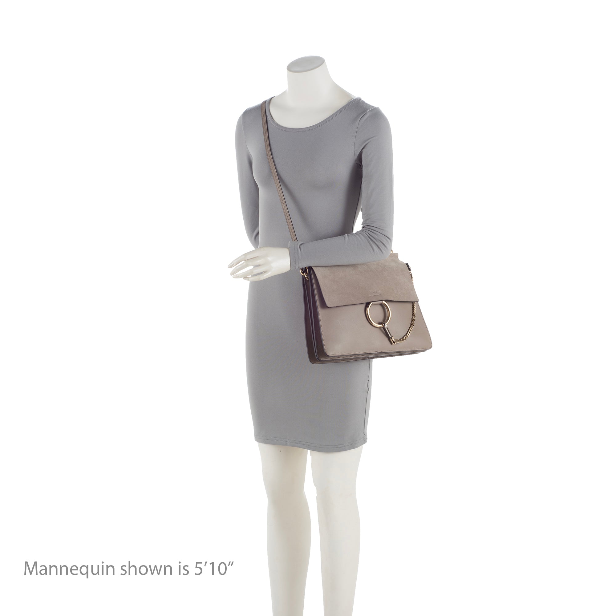 Chloe Calfskin Suede Faye Medium Shoulder Bag (SHF-23060)