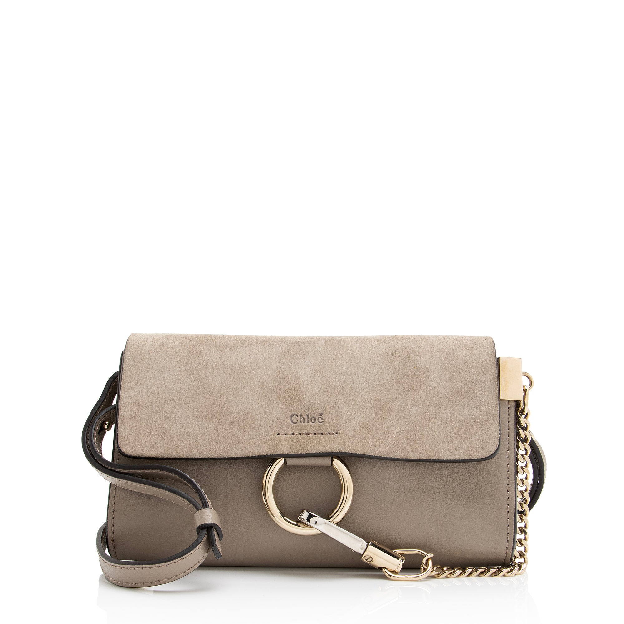 Chloe Calfskin Suede Faye Mini Shoulder Bag (SHF-23331)
