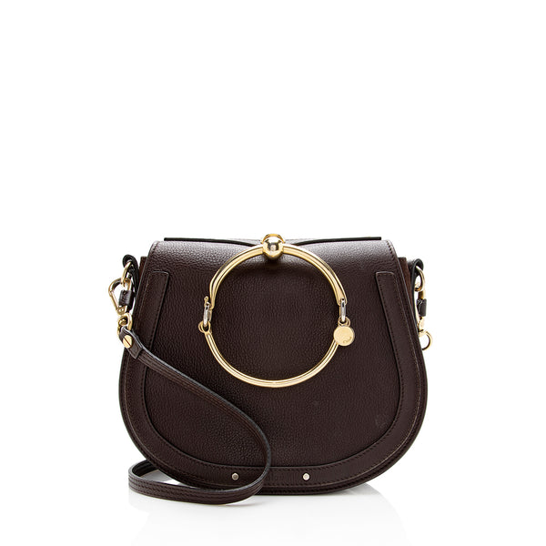 Chloé Nile Bracelet Medium Leather And Suede Shoulder Bag In