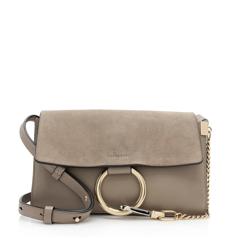 Chloe Calfskin Suede Small Faye Shoulder Bag (SHF-12535)