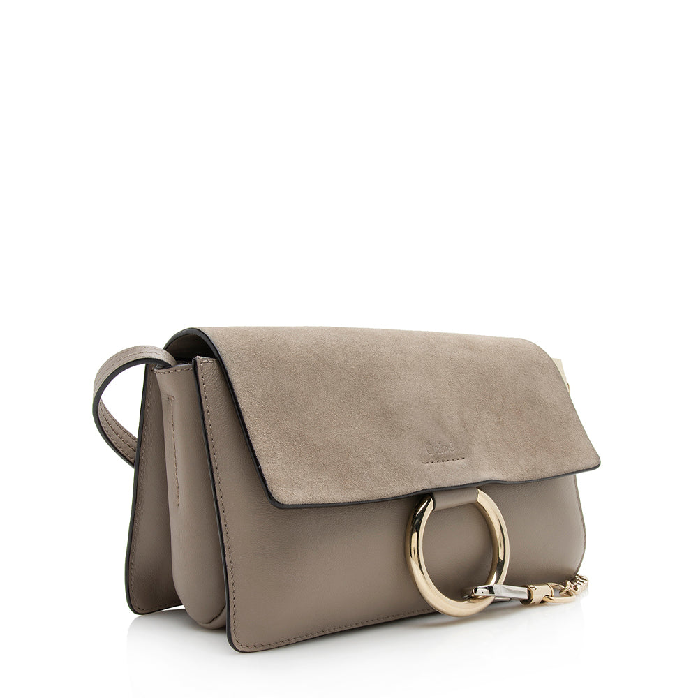 Chloe Calfskin Suede Small Faye Shoulder Bag (SHF-12535)