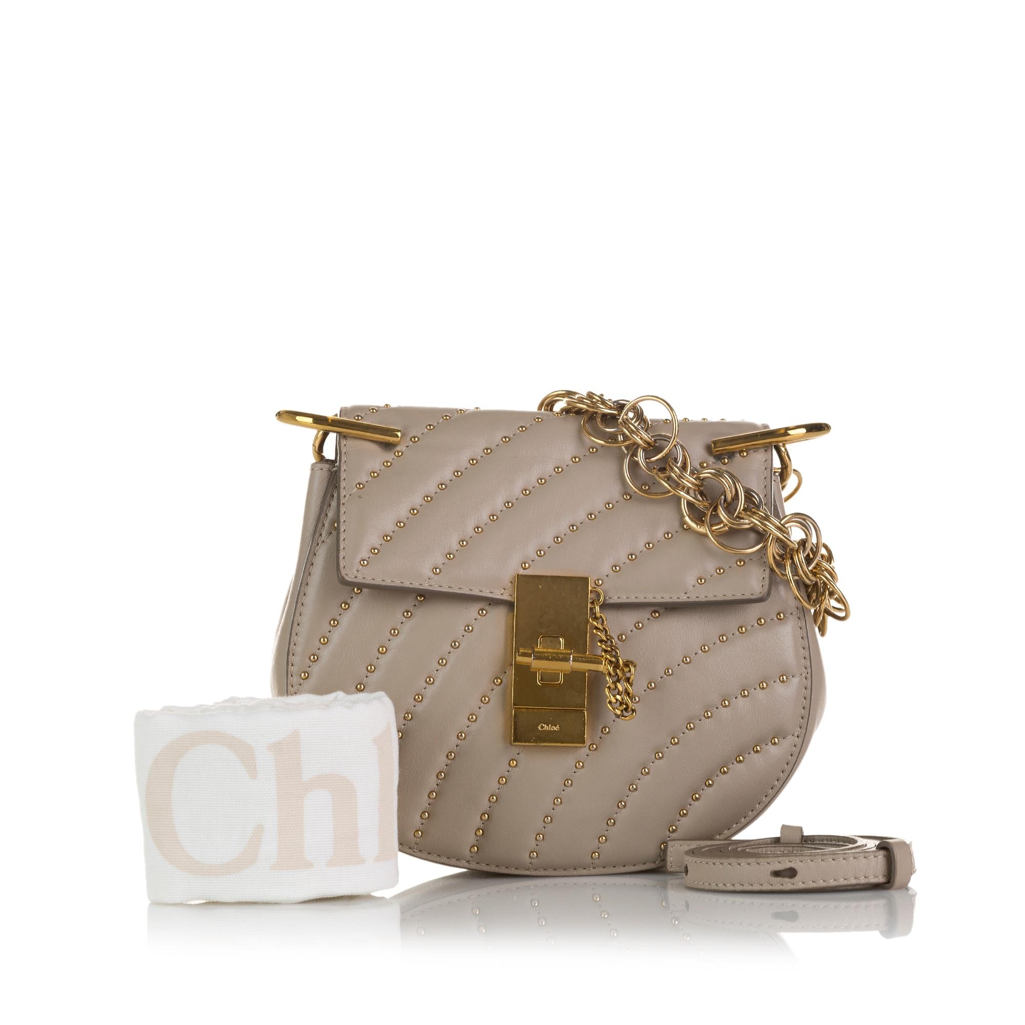 Chloe Drew Bijou Studded Leather Crossbody Bag (SHG-fiOW3d)