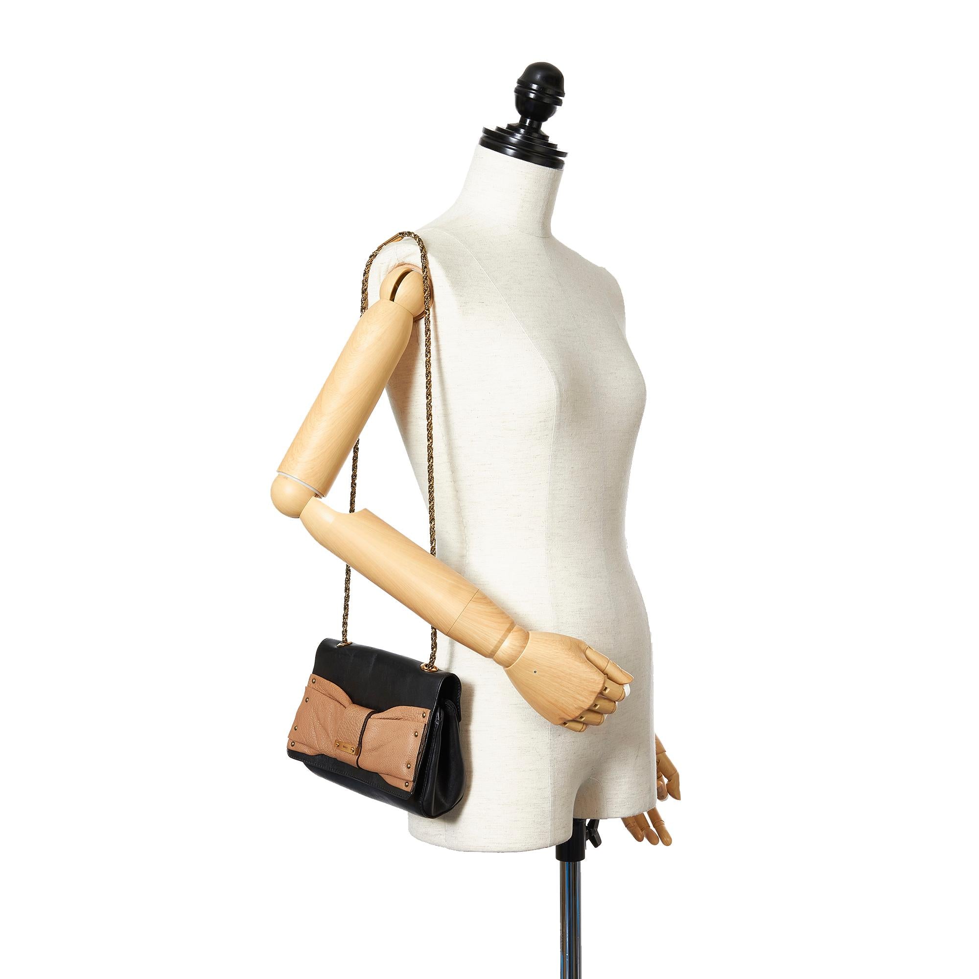 Chloe June Bow Flap Shoulder Bag (SHG-37647)